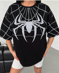 Extra Salaş Spider Baskılı  (Unisex) T-Shirt