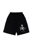 Eylm Samurai Cat Spaghetti Baskılı Siyah Unisex Penye Şort