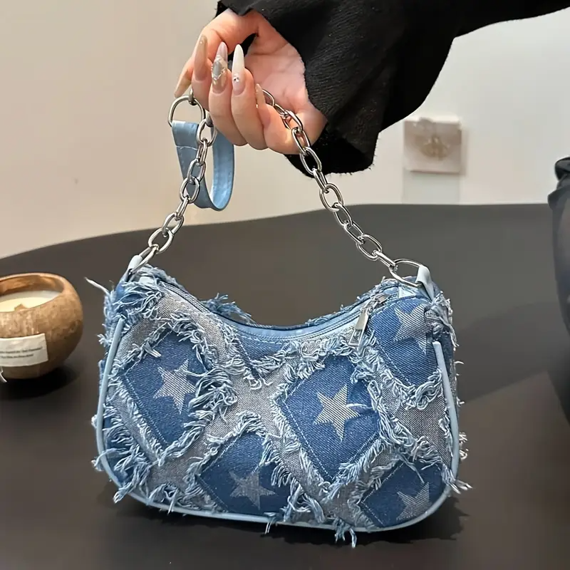 Y2K Jeans Star Tarzı Küçük Omuz Çantası