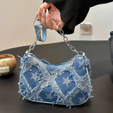 Y2K Jeans Star Tarzı Küçük Omuz Çantası