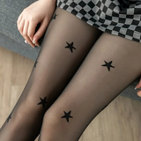 Yıldız Desenli Ithal Fileli Külotlu Çorap