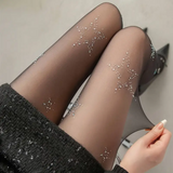 Yıldız İşlemeli Desenli Ithal Külotlu Çorap