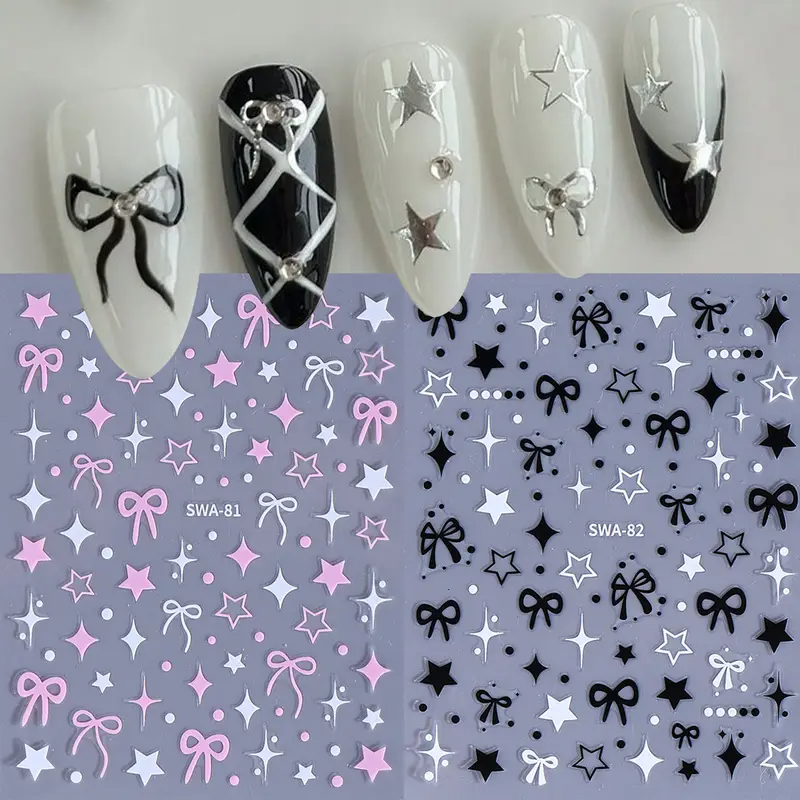 Y2K Cute Ribbon Tırnak Stickeri