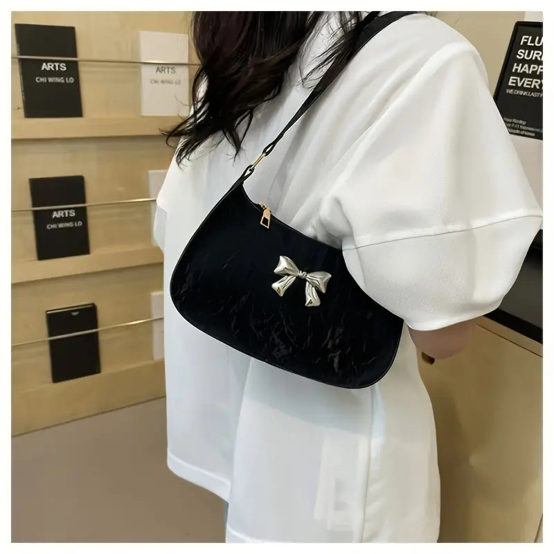 Y2K Ribbon Detail Küçük Omuz Çantası