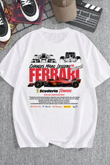 Ferrari Baskılı Beyaz T-shirt