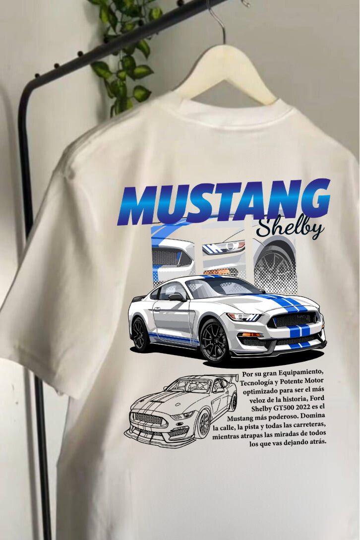 Ferrari & Mustang Retro Baskılı T-shirt