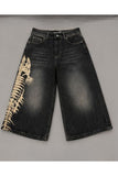Fishbone Print Baskılı Harajuku Y2K Unisex Şort