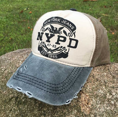 Füme Nypd Baskılı Eskitme Tasarım İthal Flexi Snapback Şapka