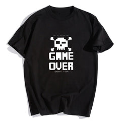 Game Over Siyah Unisex Oversize T-shirt