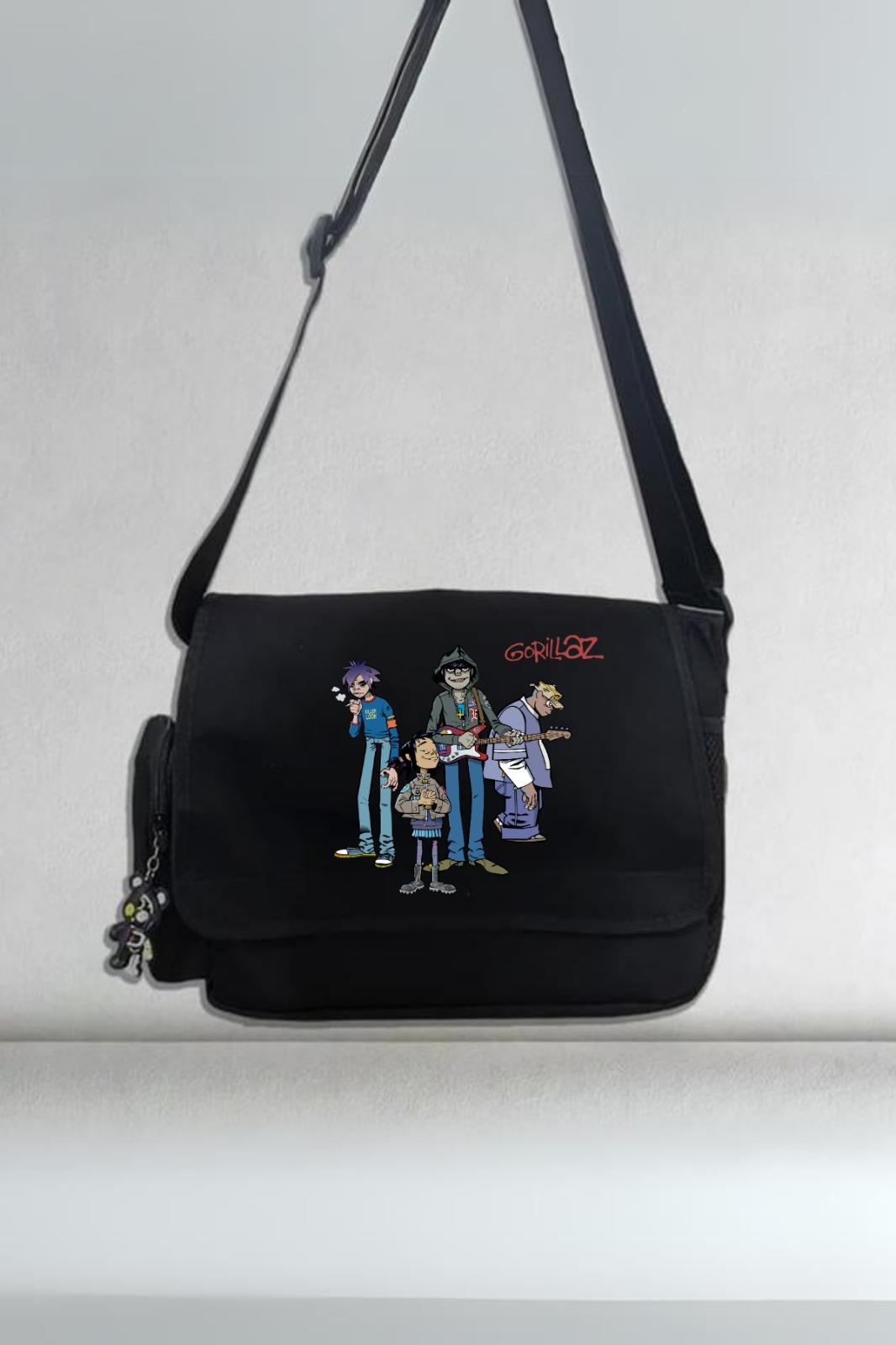 Gorillaz Unisex Siyah Postacı Çantası