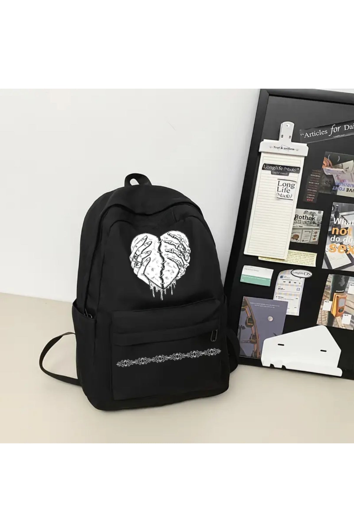 Gothic Heart Baskılı Okul, Dershane, Kurs Sırt Çantası