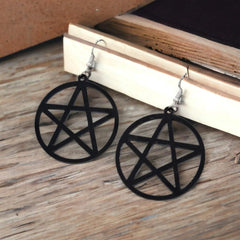 Gothic Pentagram Star Iron Küpe