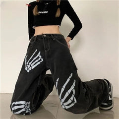 Gothic Skeleton Hand Baskılı Unisex Pantolon