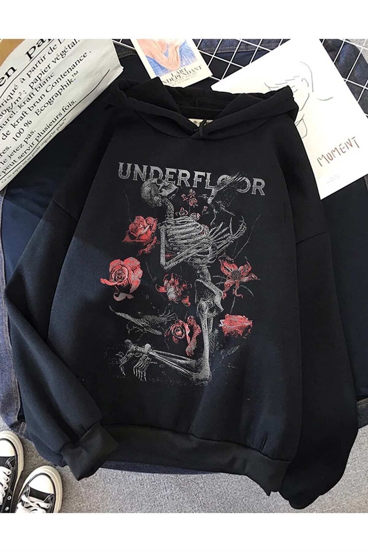 Gothic Underfloor Kapüşonlu Hoodie