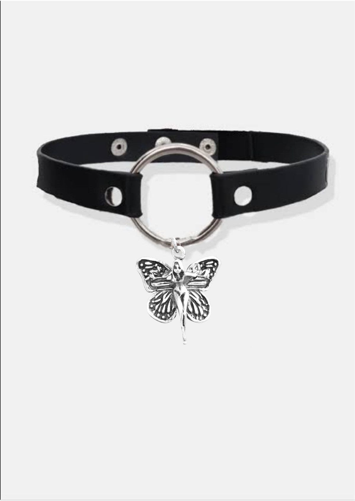 Gothic Winged Woman Choker Kolye