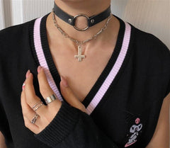 Haç Gotik Halat Choker