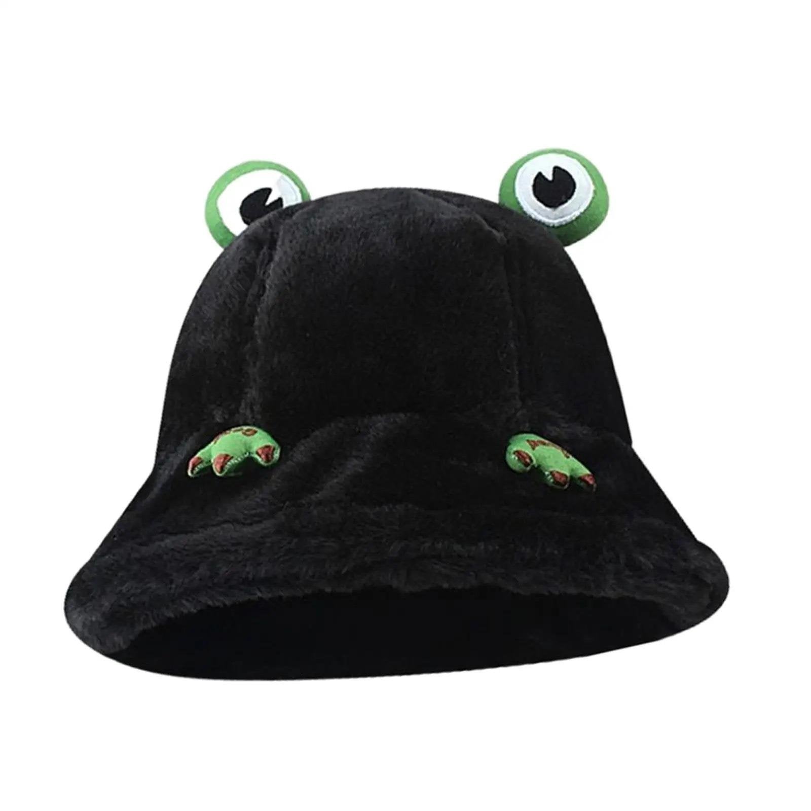 Harajuku Peluş Pamuklu Frog Bucket Şapka