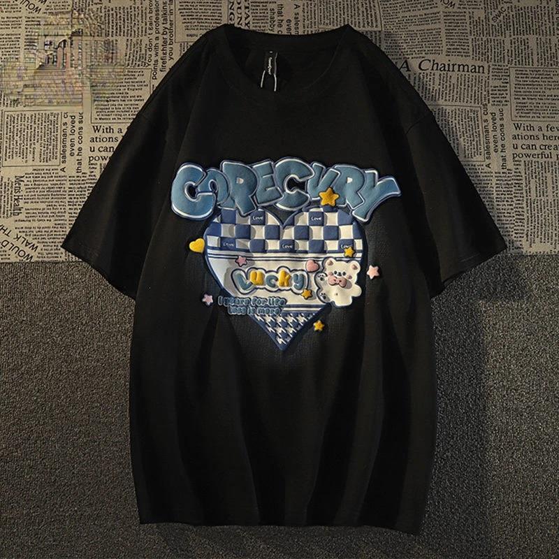 Harajuku Corecury Siyah Unisex Oversize T-shirt