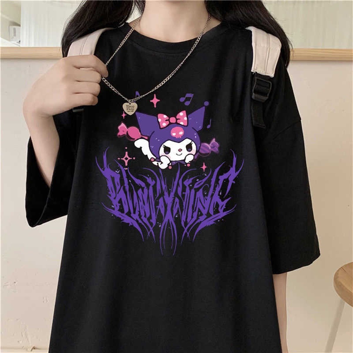 Harajuku Kuromi Gotik Unisex  Oversize T-shirt