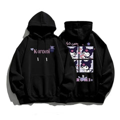 Harajuku Kuromi Ön Arka Baskılı Unisex Oversize Hoodie