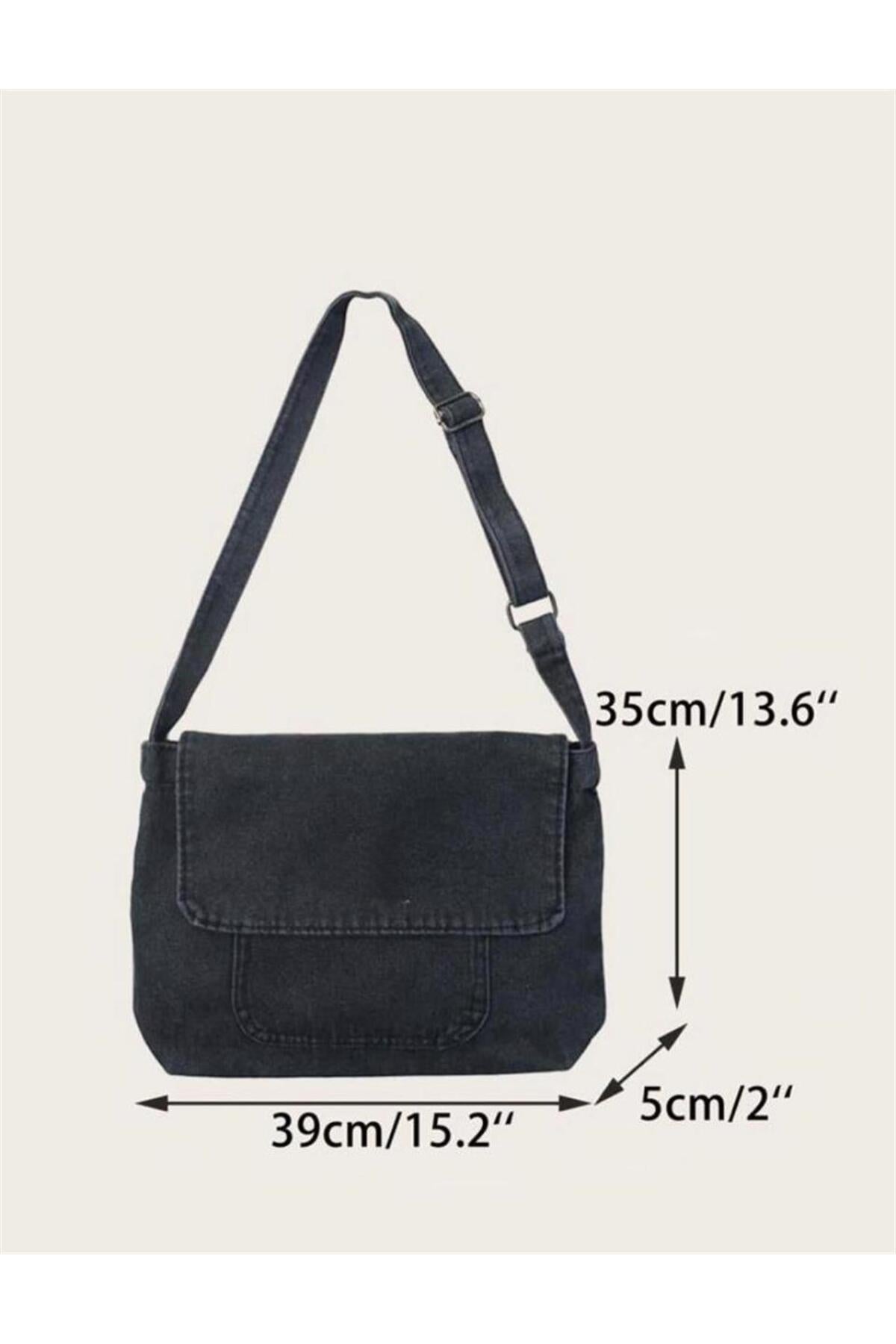 Harajuku Vintage Unisex Kot Gri Postacı Çantası