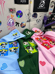 Powerpuff Girls Design Renkli Oversize Sweatshirt