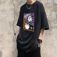 Hunter X Hunter Hisoka Baskılı Siyah Unisex Oversize T-shirt