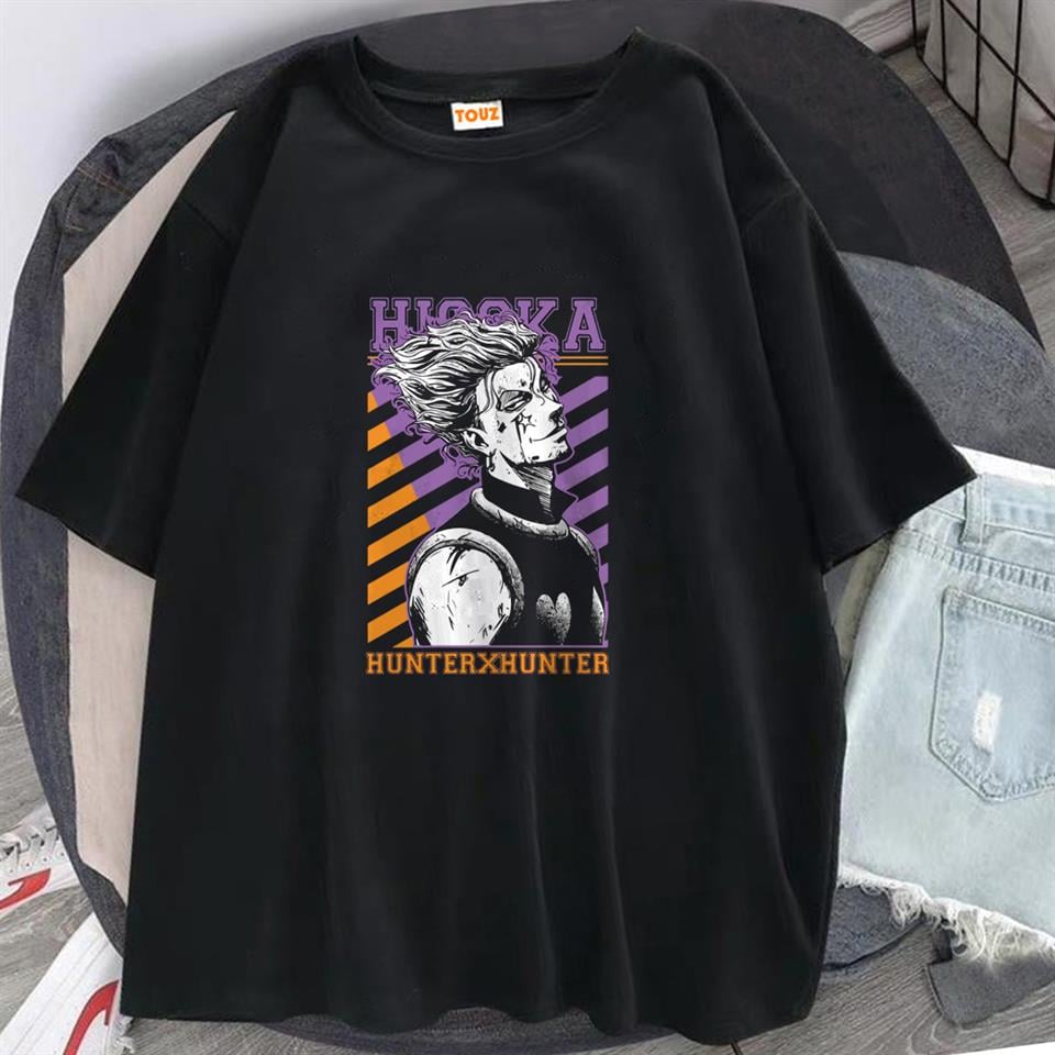 Hunter X Hunter Hisoka Baskılı Siyah Unisex Oversize T-shirt