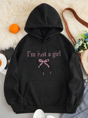 I'm Just a Girl Siyah Kapşonlu Sweatshirt