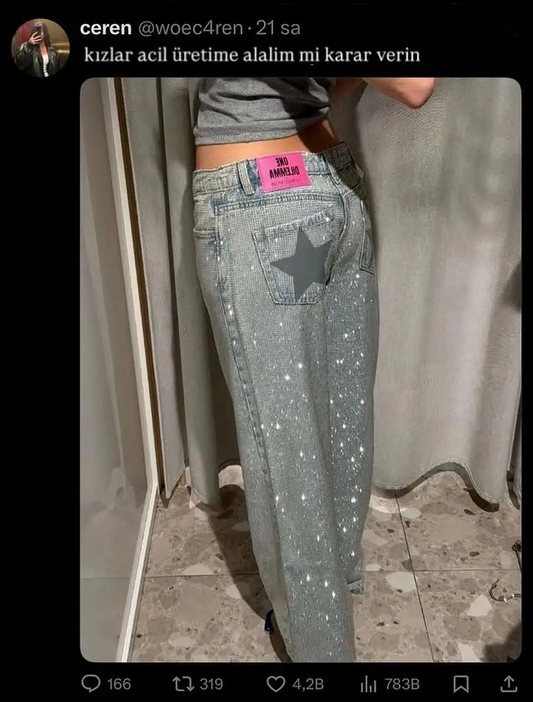 Viral Momyy Star Detail Baggy Jean