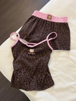 Leopar Kiss Kahverengi Hello Kitty Alt Üst Takım