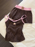 Leopar Kiss Kahverengi Hello Kitty Alt Üst Takım