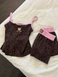 Leopar Kiss Kahverengi Hello Kitty Alt Üst Takım