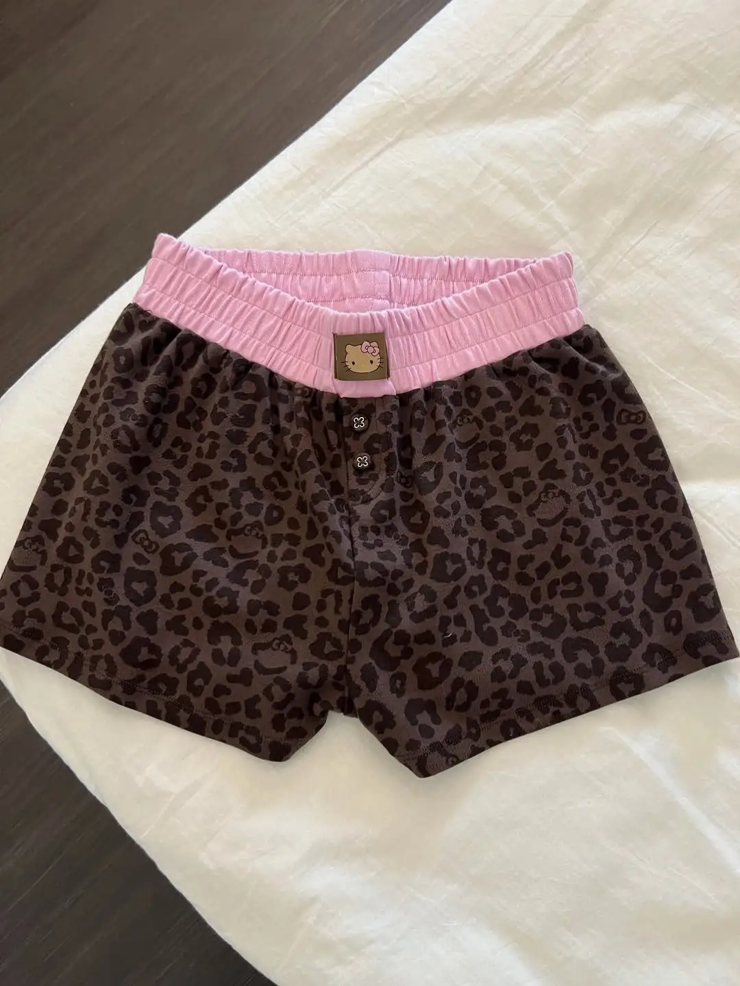 Leopar Kiss Kahverengi Hello Kitty Alt Üst Takım