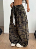Kahverengi Kamuflaj Detail Baggy Eşofman Altı