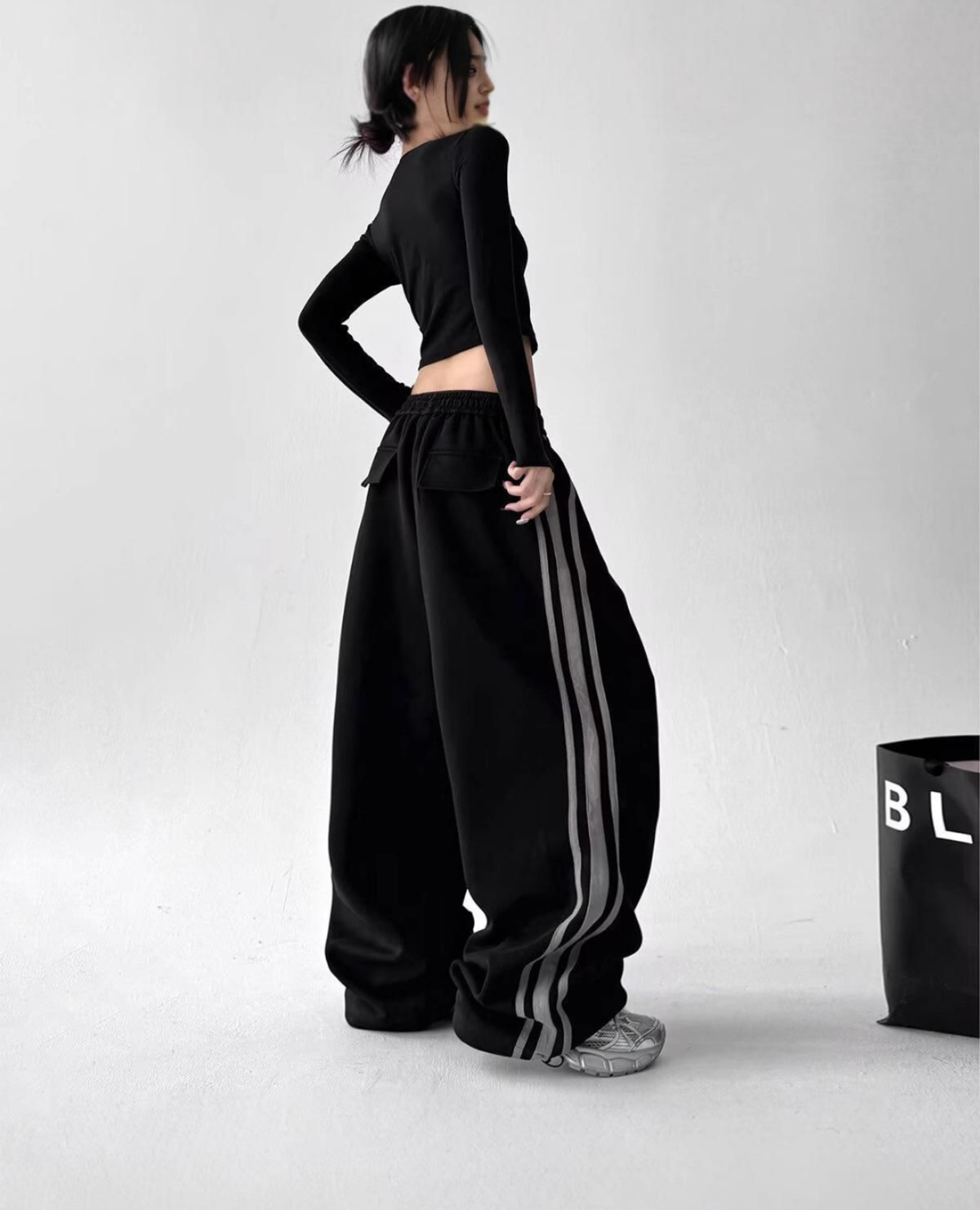 Street Flow Urban Çizgili Oversize Baggy Eşofman Altı