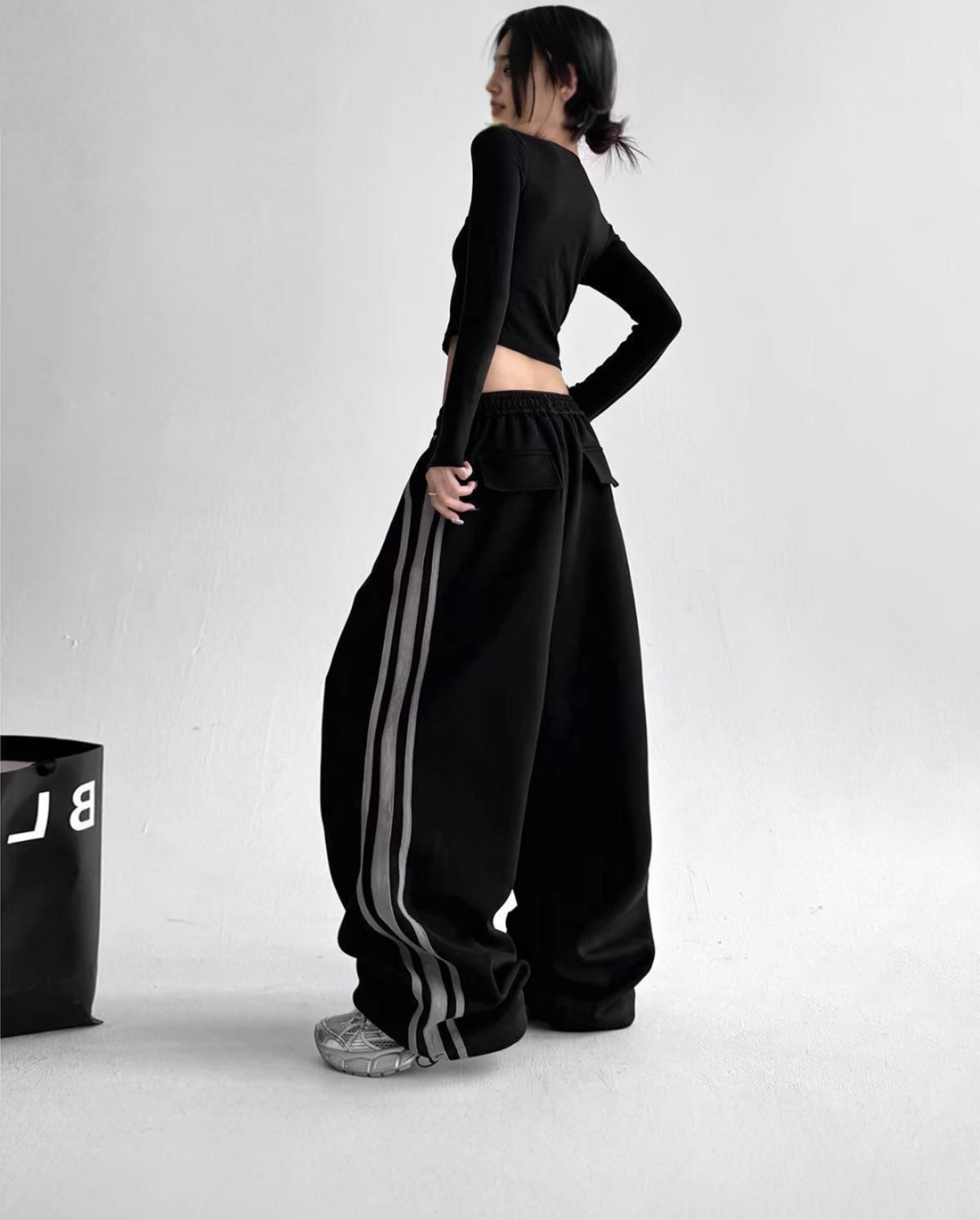 Street Flow Urban Çizgili Oversize Baggy Eşofman Altı