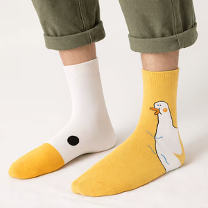 Çift Ördek Başı Desenli Çorap (1 Çift)