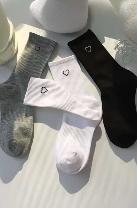 Pinterest Heart Desenli Çorap (6 Çift)