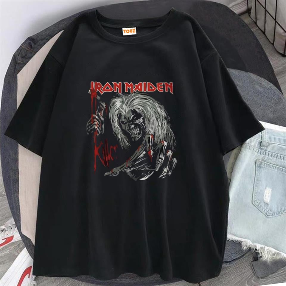 Iron Maiden Killer Baskılı Siyah Unisex Oversize T-shirt