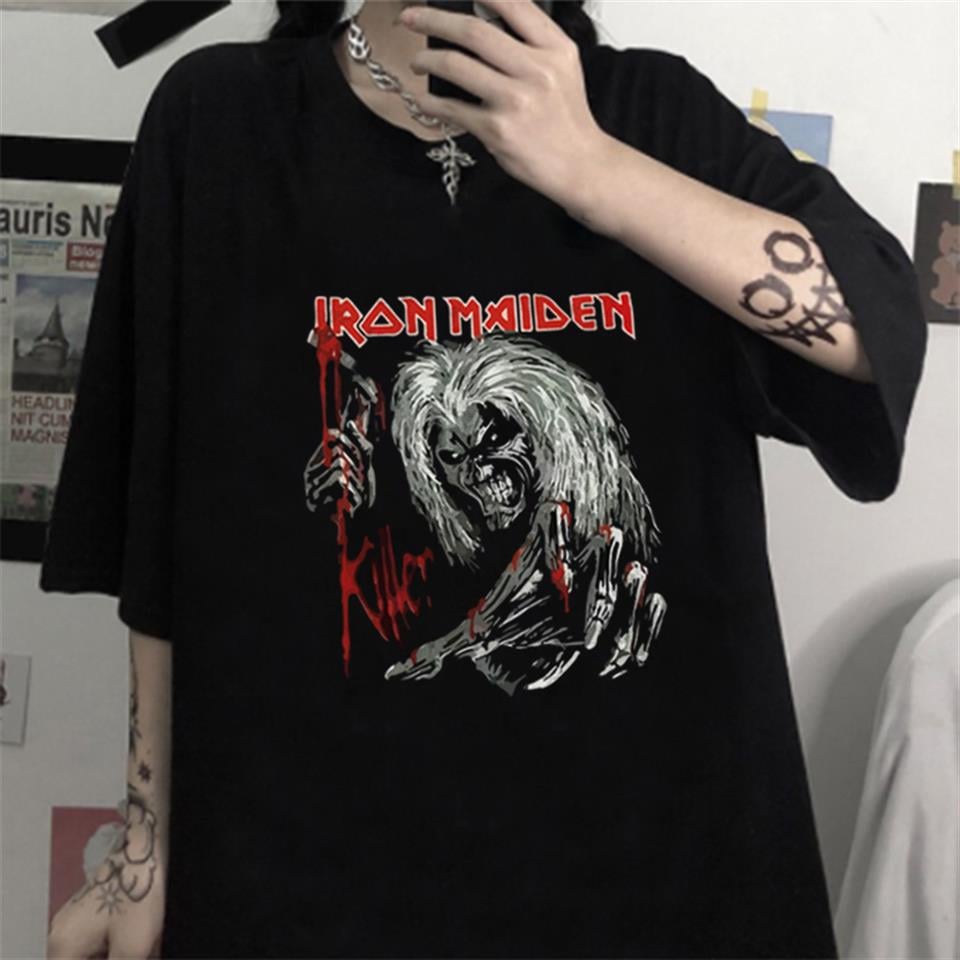 Iron Maiden Killer Baskılı Siyah Unisex Oversize T-shirt