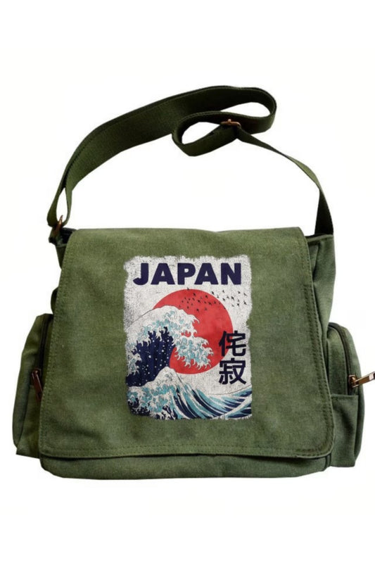 Japan Baskılı Unisex Postacı Çantası