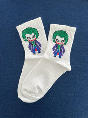 Joker Unisex Beyaz Kolej Çorap