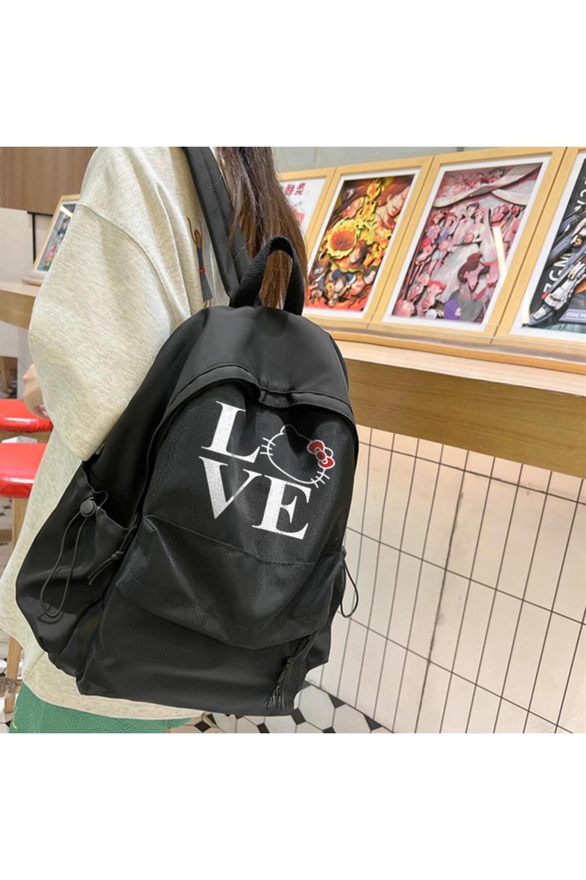 Joon Wear Love Cat Baskılı Unisex Sırt Çantası