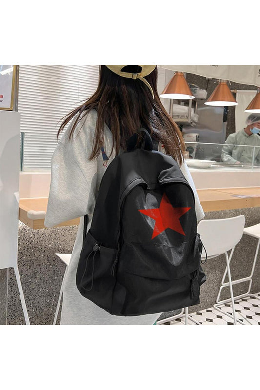 Joon Wear Red Star Baskılı Unisex Sırt Çantası