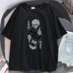 Jujutsu Kaisen Blade Baskılı Siyah Unisex Oversize T-shirt