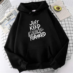 indirim Just Keep' Siyah Unisex Kapüşonlu Oversize Sweatshirt Hoodie