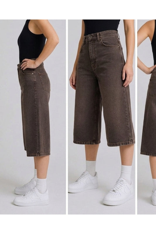 Kahverengi Harajuku Y2K Unisex Şort