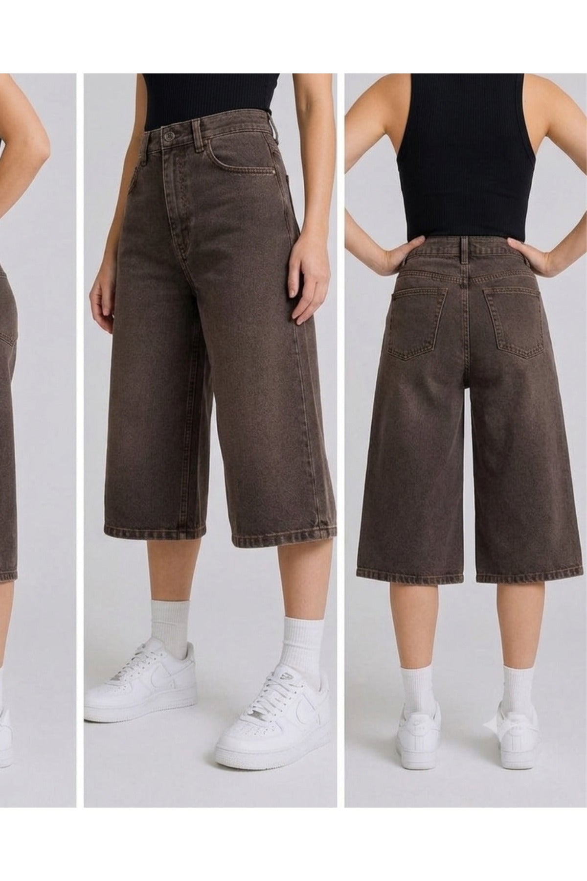 Kahverengi Harajuku Y2K Unisex Şort