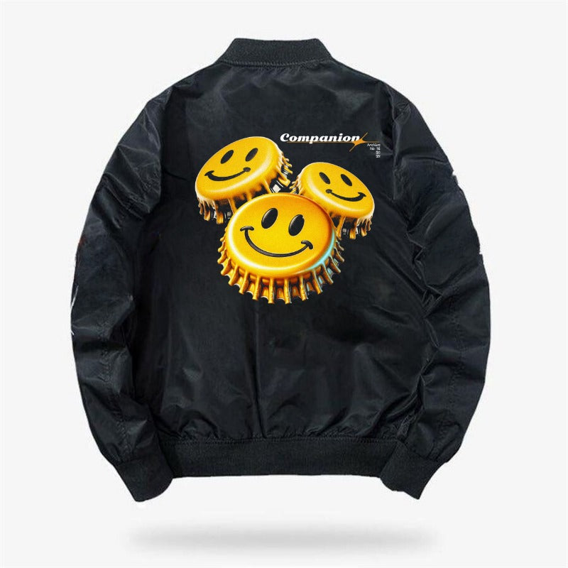 Happiness Baskılı Unisex Bomber Ceket